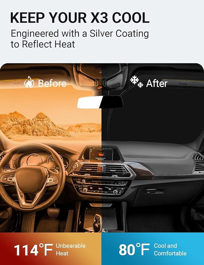 Proadsy 2026 Upgrade Front Windshield Sun Shade Foldable Sunshade Protector - Image 3