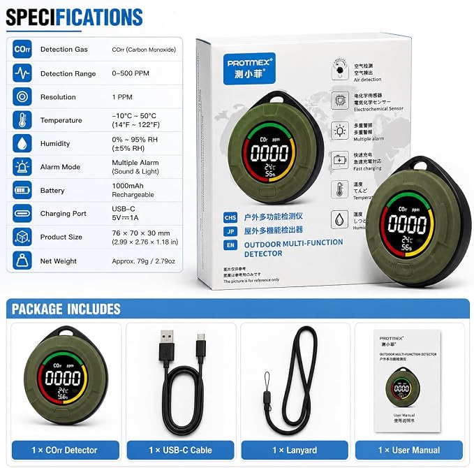 Portable Air Quality Detector, Indoor Air Quality Monitor - Image 7