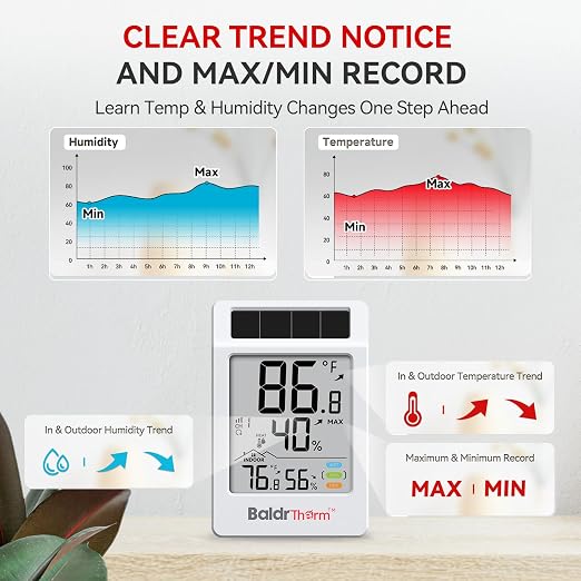 BaldrTherm Indoor Outdoor Thermometer Wireless, Digital Temperature Humidity - Image 9