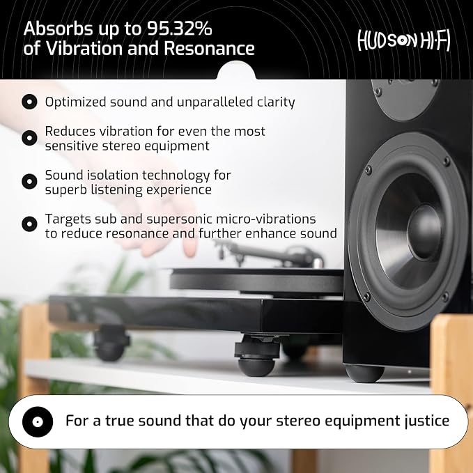 Hudson Hi-Fi Speaker Isolation Feet – Adhesive Silicone Anti-Vibration Pads - Image 3