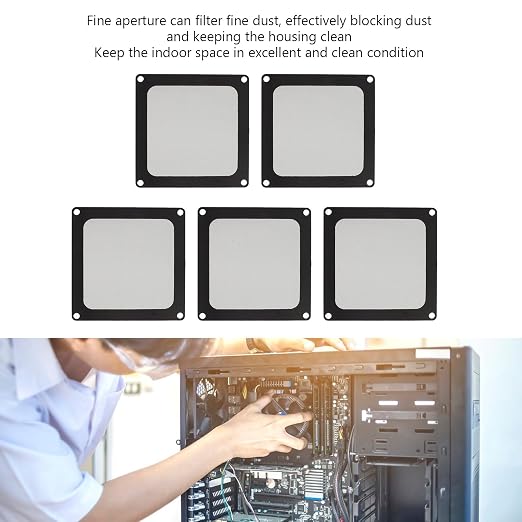 5Pcs PC Fan Dust Filter, 90x90mm PC Dust Filter, Magnetic Frame Case Cover - Image 3
