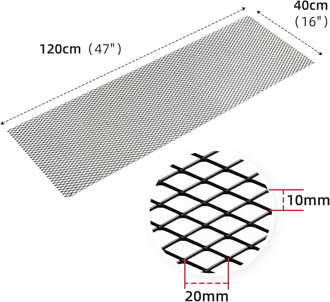 AggAuto 47x16 inches Car Pickup Truck Grill Mesh Spoiler Bumper Vent Aluminum - Image 3