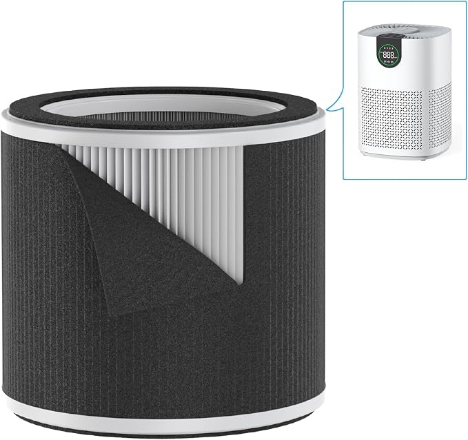 VEWIOR ClearAir-A12 True HEPA Air Purifier Washable Filter, 3-in-1 H13 Filter by VEWIOR