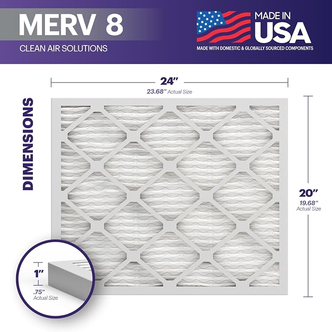 BNX TruFilter 20x24x1 Air Filter MERV 8 - Image 2