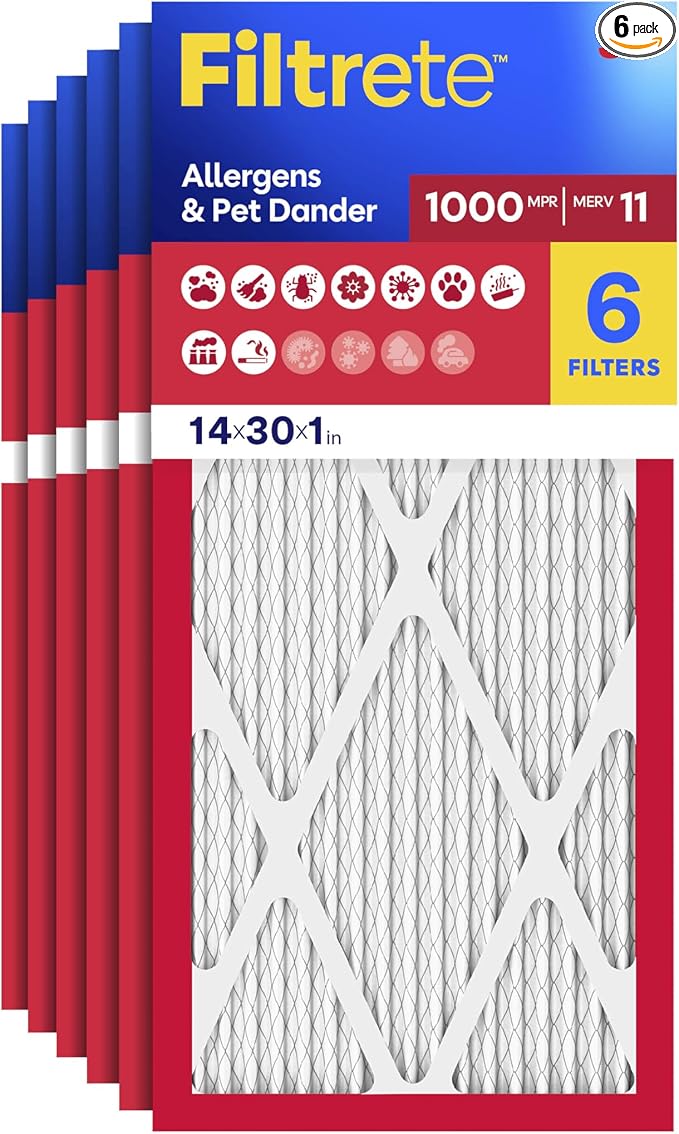 Filtrete 14x30x1 Air Filter, MERV 11, MPR 1000, Allergens & Pet Dander by Unknown