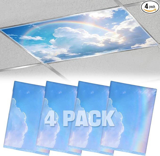 Fluorescent Light Covers with 10 Strong Magnets by Biubee