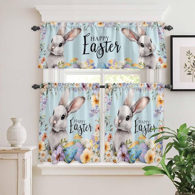 Happy Easter Kitchen Curtains Set 3 Piece - Image 9