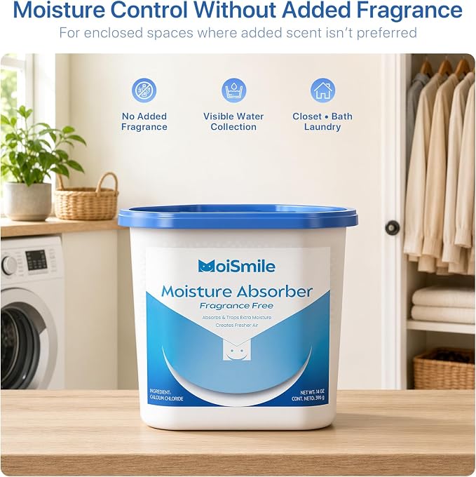 Large Moisture Absorber Buckets, 14 oz Each, Fragrance Free, 3 Pack | 14 oz Net - Image 6