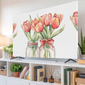 Farm Watercolor Tulip Flower Indoor TV Cover, Elastic TV Screen Protector by Unknown