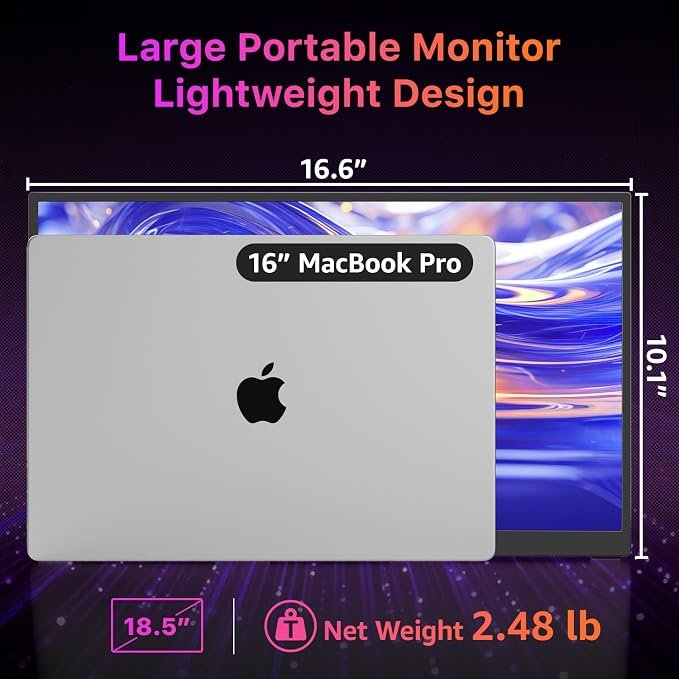kksmart Portable Monitor for Laptop MacBook Surface PC Xbox PS5, Travel Monitor - Image 8