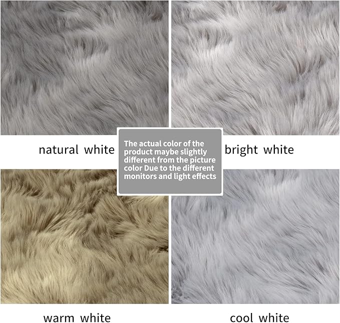 Fluffy Area Rug, Grey Faux Fur Rug for Bedroom 3'x5', Soft Shag Fuzzy Rugs for Living Room, Gray Furry Bedside Nursery Rug Plush Indoor Floor Carpet for Kids Room Teen Dorm,Home Decor Aesthetic