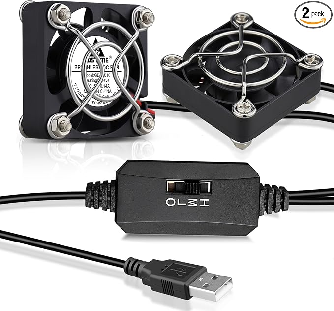 GDSTIME 2-Pack Quiet 40mm USB Fans by GDSTIME