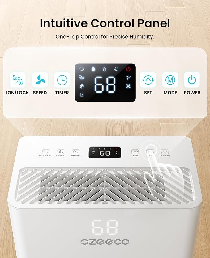 34 Pint Dehumidifier for Basement up to 2500 Sq.Ft, ozeeco Home Dehumidifier - Image 5