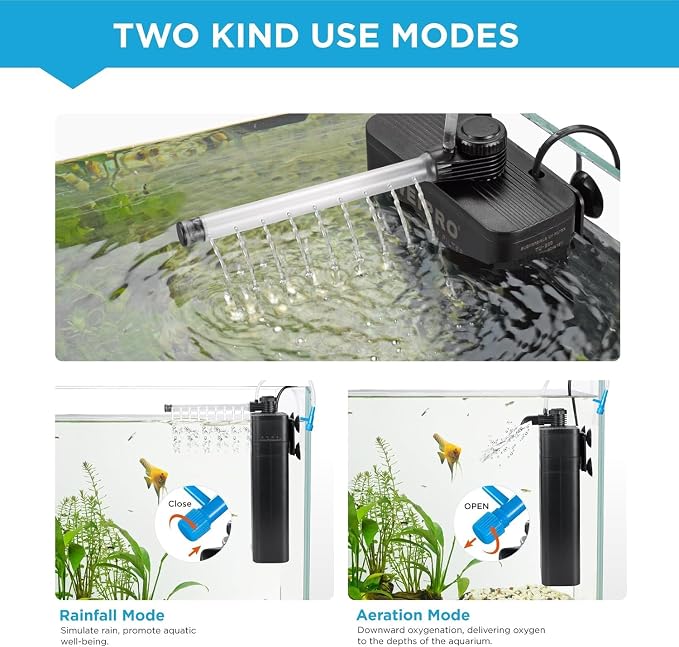 Internal Fish Tank Filter with 5W UV Light, Adjustable Water Flow Submersible - Image 2
