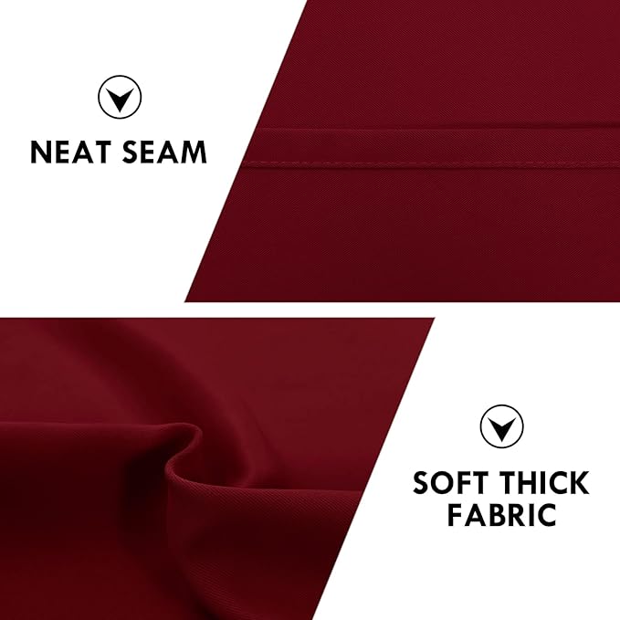 DWCN Burgundy Room Darkening Blackout Curtains - Thermal Insulated Privacy Energy Saving Window Curtain Drapes 42 x 63 inch Length, Set of 2 Bedroom Living Room Curtains