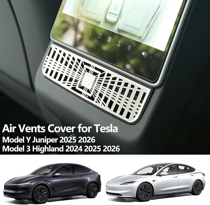 TOPABYTE Rear AC Vent Cover for Tesla Model Y Juniper 2026 Model 3 Highland | - Image 3