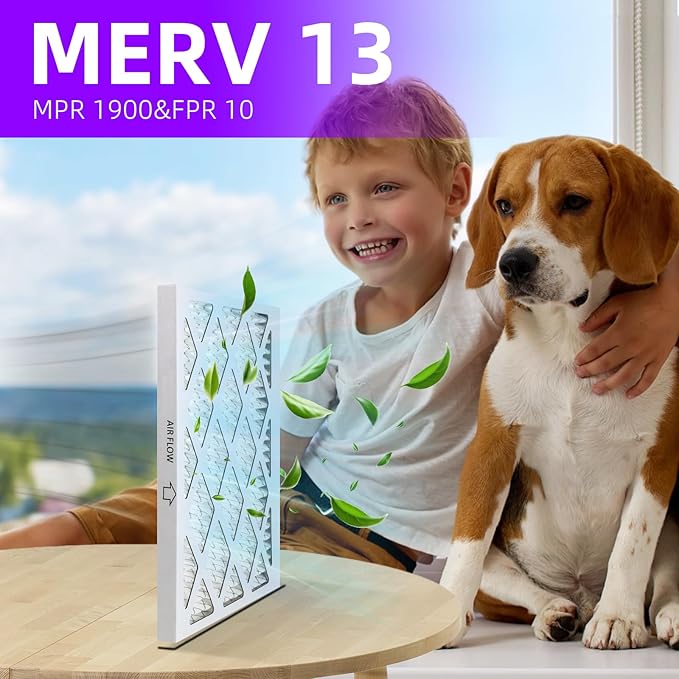 16x25x1 MERV 13 Pleated Air Filter MPR 1900 & FPR 10, Furnace Air Filters - Image 5