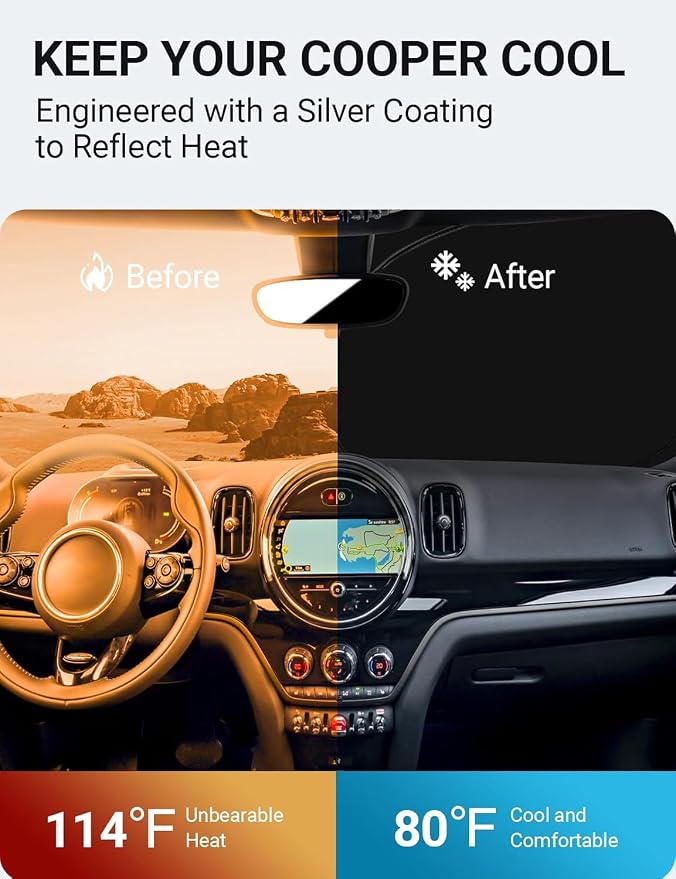 Proadsy 2026 Upgrade Front Windshield Sun Shade Foldable Sunshade Protector - Image 3