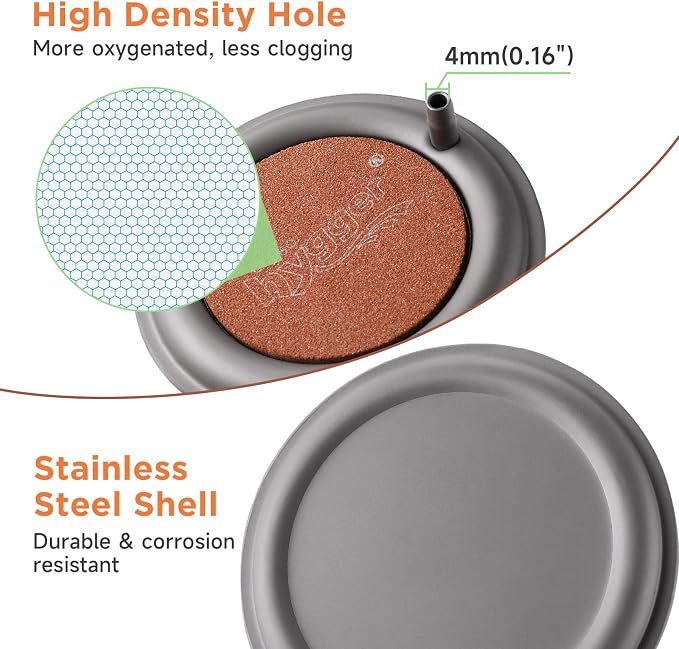 hygger Aquarium Air Stone, 3.4 Inch Nano Air Stone Makes Super Tiny Bubbles - Image 2