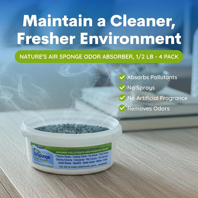 Delta Nature's Air Sponge Odor Absorber Unscented Plastic Tub 1/2 Lb. - Image 2