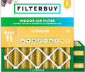 Filterbuy 25x25x4 Air Filter MERV 11 Superior Pet & Allergy Defense, by Filterbuy