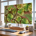Abstract Olive Monstera Tropical Leaves Indoor TV Cover, Elastic TV Screen by Unknown