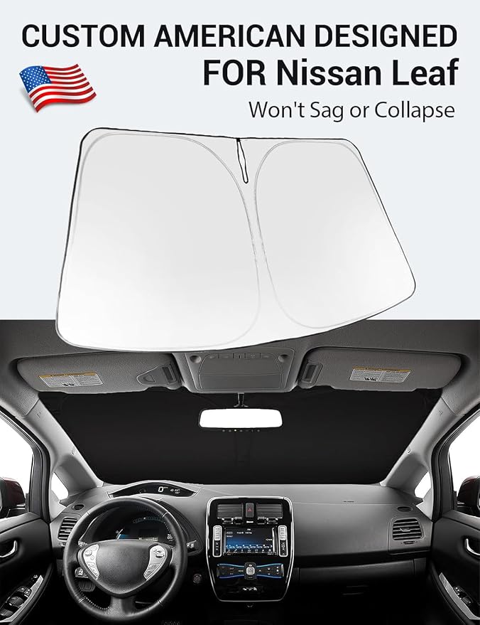 Proadsy 2026 Upgrade Windshield Sun Shade Custom Fit 2011-2017 Nissan Leaf - Image 2