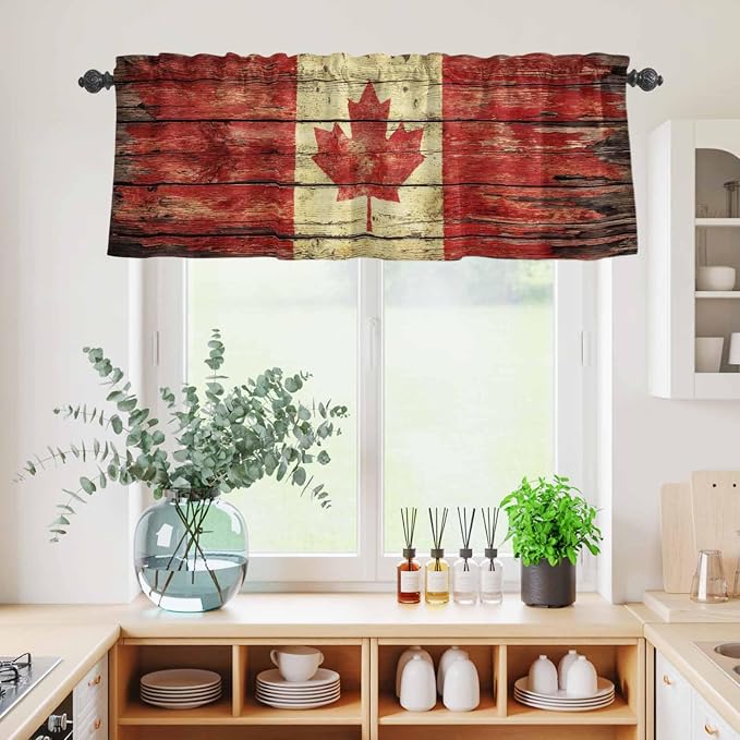Kitchen Curtains Tiers and Valance Set of 3, Canada Light Filtering Window - Image 4