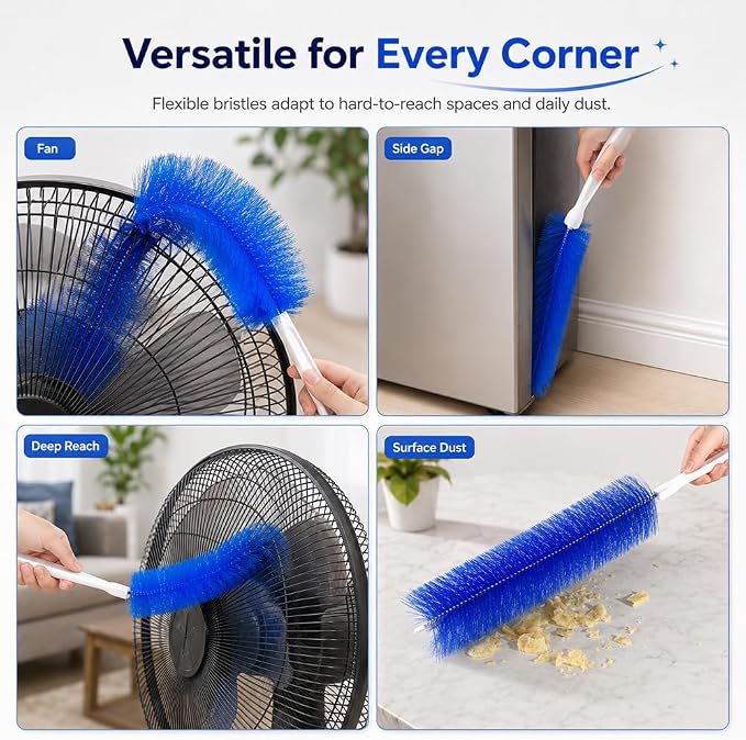 Fan Cleaning Brush, 2027 New Fan Brush, Bendable Microfiber Head, Reusable Dust - Image 5