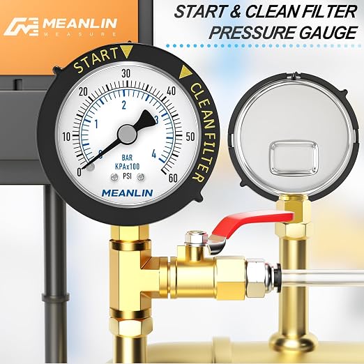 MEANLIN MEASURE 0~60Psi Stainless Steel Start and Clean Filter Pressure Gauge - Image 7