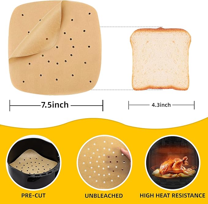 Katbite 200Pcs 6.5 inch, Unbleached Square Liners, Heavy Duty Perforated - Image 4