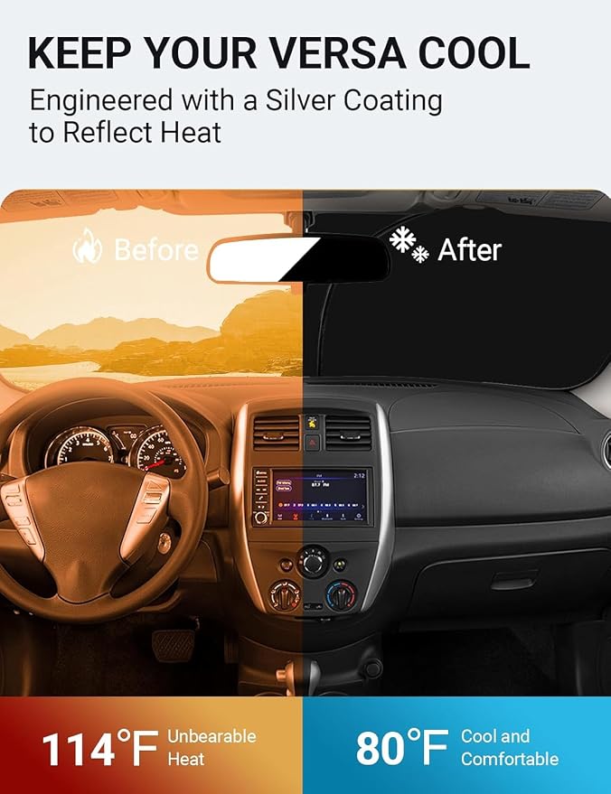 Proadsy 2026 Upgrade Front Windshield Sun Shade Foldable Sunshade Protector - Image 3