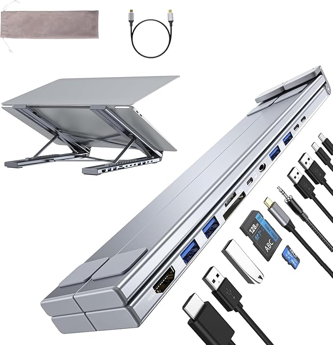 M92 Laptop Docking Station Stand, 11 in 1 USB C Hub HDMI 4K@60Hz, 3.5mm Audio by Umaniy