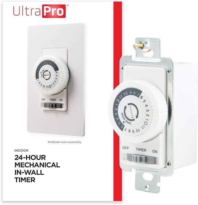 UltraPro 24-Hour Indoor Mechanical In-Wall Timer, 30 Minute Interval, Neutral by UltraPro