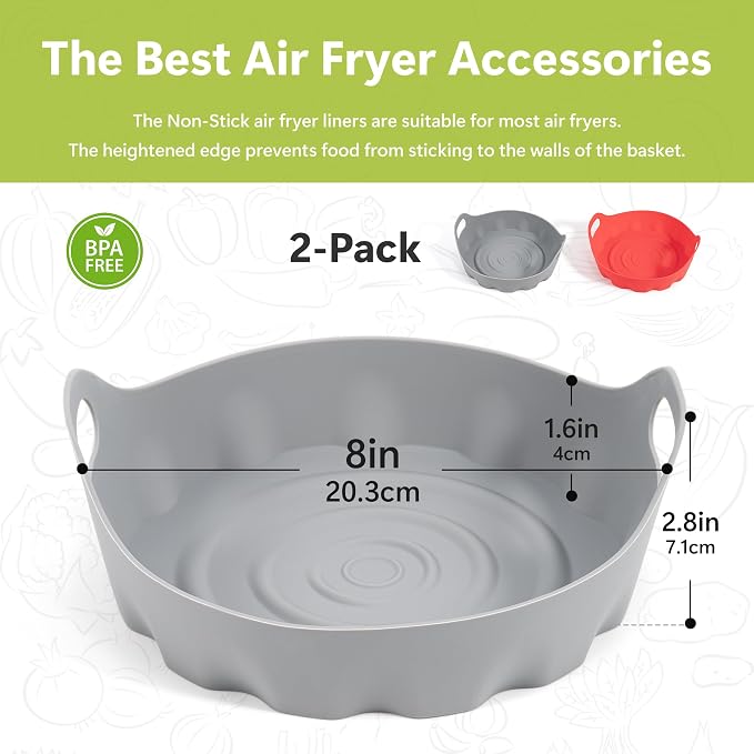 Li&Zhao Silicone Air Fryer Liners Reusable - Image 4
