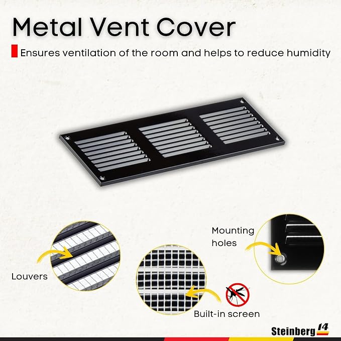 Steinberg14 Black Vent Cover 10x2 - Image 2