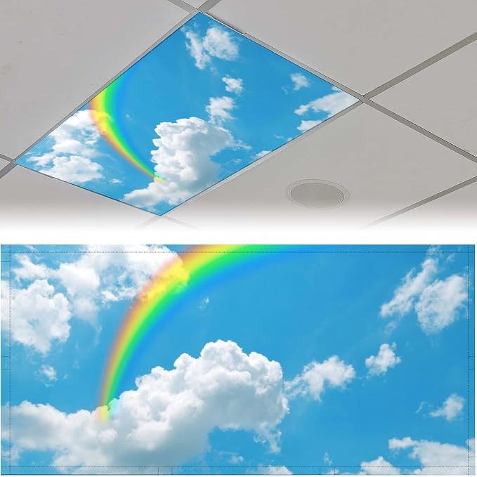 2PCS Fluorescent Light Covers for Classroom Ceiling Lights Magnetic Light Covers - Image 2