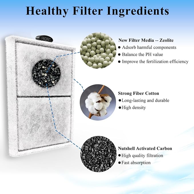 Pryitier 9 Pack PF-L Filter Cartridges Replacement Fish Tank Refill - Image 4