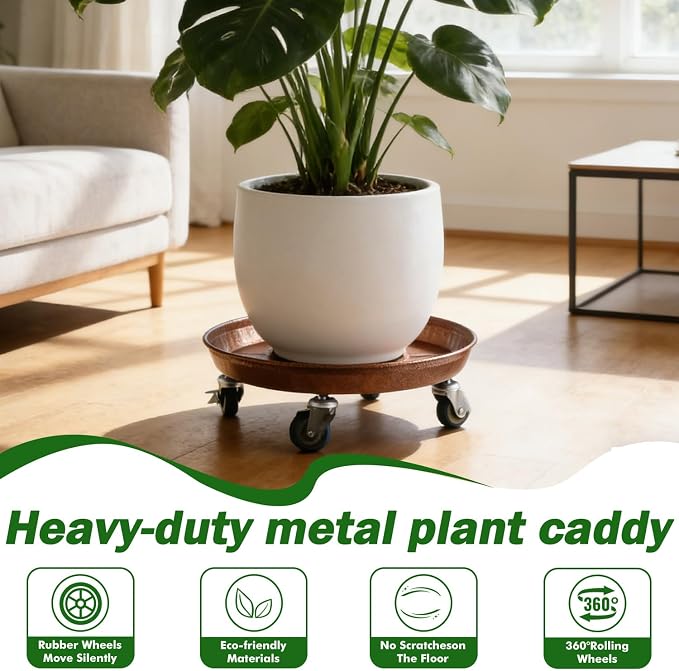 Planterhoma 3 Packs 18" Metal Plant Caddy - Image 7