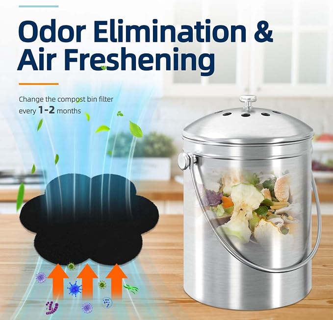 Trash Can Odor Absorbing Filters: Activated Charcoal Deodorizer Sheet - Image 4