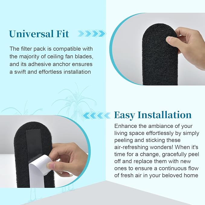 40 Pcs Ceiling Fan Filters for Blades – Fan Air Purifier Pads - Image 5