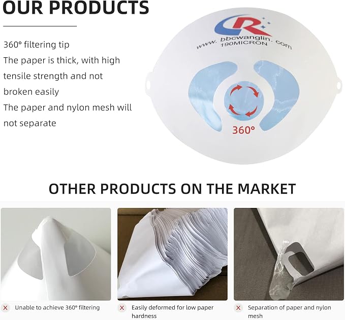 1000 Pack of Paint Strainers, Paint Filter Strainer Paper Cone - Image 7