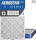 Aerostar 14x30x1 MERV 13 Air Filter, Pleated AC Furnace HVAC Filters, MPR 1200 by AirFiltersDelivered