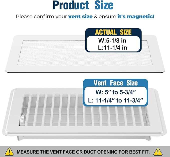 Magnetic Vent Covers with Vent Screen 5.1x11.3 Inch, Ceiling Air Vents - Image 2