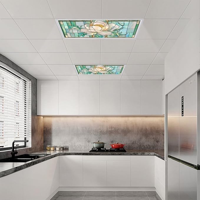 2 Pack Magnolia Stained Glass Fluorescent Light Cover - Image 6