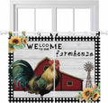 Farmhouse Rooster Kitchen Curtains 45 Inch Length, Short Cafe Window Curtains by Unknown