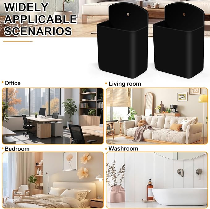 2 PCS Self Adhesive Remote Holder Wall Mount Control Holders Small Wall Mounted - Image 6