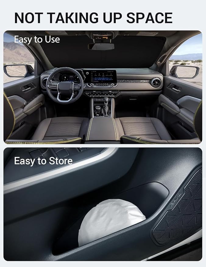 Proadsy Windshield Sun Shade Custom Fit Chevrolet Colorado Pickup Truck 2023 - Image 9