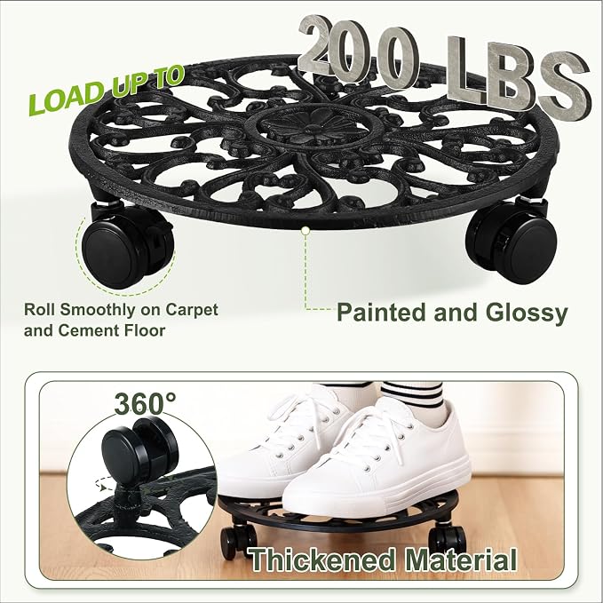 2 Packs 11 Inch Rolling Plant Stand - Image 5
