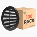100-Pack 6" Round Air Vent Cover – Black Plastic Soffit Air Vent Deflector by HVACOV